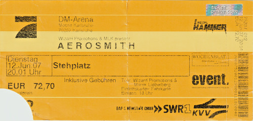 Konzert karte ticket aerosmith - konzert-karte,
