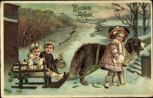 Glückwunsch neujahr 1900 - ak,