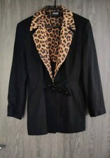 Damen Blazer / Jacke - CARLING PARIS - schwarz mit Leopardenmuster