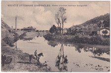 Dt. Post Türkei 20 Para Echtfoto-AK mit Eisenbahn-Motiv Smyrna - Paris 1909