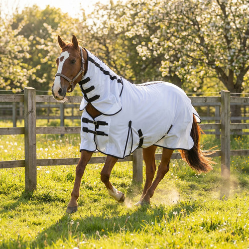 White zebra fly mesh rug - white,