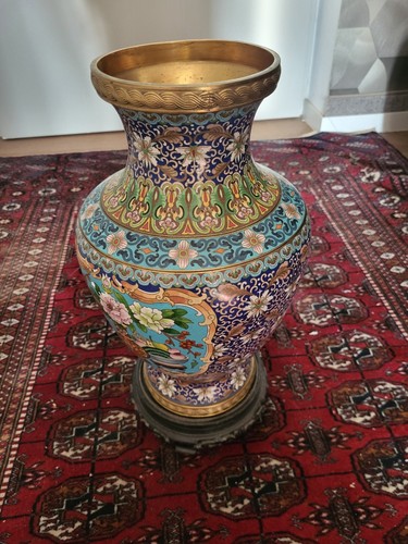 Bronzevase china mit emaille - mit,