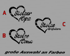 Stolze Oma Opa Aufkleber Geschenk Großeltern Enkelkinder Sticker Auto