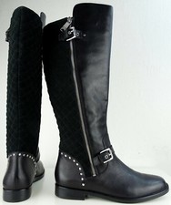 LAUREN RALPH LAUREN Damen Stiefel Leder Boots Wadenhohe Stiefel Black Gr.40 NEU