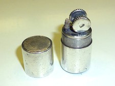 VINTAGE POCKET PETROL LIGHTER 925 STERLING SILVER - FEUERZEUG IN ZYLINDERFORM