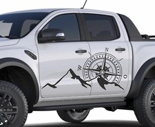 Aufkleber Kompass Windrose Berge 120 x 60 cm Camper Wohnmobil Dekor A-12