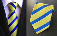 Krawatte Gelb Blau Gestreift