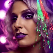 LED-Haarsträhne I Leuchtsträhne haarschmuck LED-Haarspange Haarlicht Glasfaser