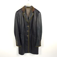 Meindl Leder-Mantel Damen Gr. 44 Schwarz Grün Braun Tracht Lammnappa Gehrock