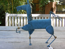 Pferd Pferde blau Skulptur Figur Metall Nr.2
