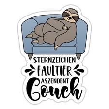 Sternzeichen Faultier Aszendent Couch Faulenzer Sofa Aufkleber Sticker