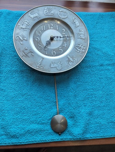 Vintage zinn wanduhr - vintage,