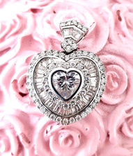 Edelstein-Anhänger 925 Silber DQCZ Herz helle Edelsteine Herzanhänger 3,5 cm,Neu
