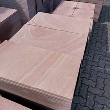 15m2 edle Natursteinplatten 60x40x2cm Sandstein Rot Hofplatten Terrassenplatten