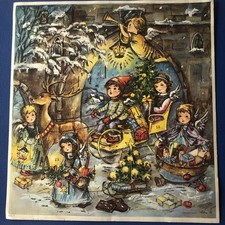 Lore Hummel alter Adventskalender Haco 19 Engel +Junge/Schlitten