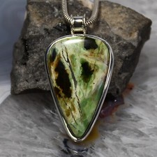 Grüner Opal Anhänger, 925er