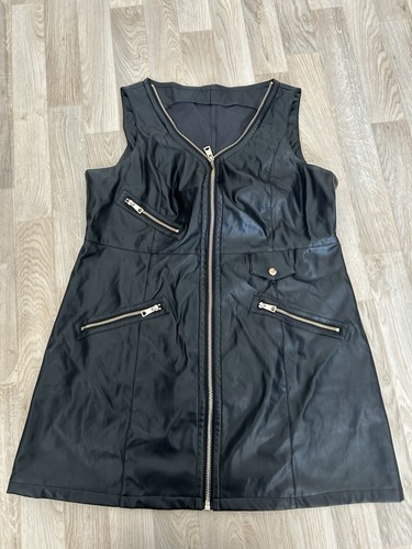 Minikleid lederimitat schwarz - lederimitat,