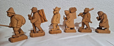 6 x handgeschnitzte Holzfiguren Krippenfiguren Erzgebirge Typen