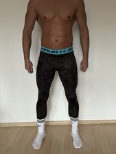Under Armour Compression Tight Camouflage Größe M Grau Türkis Kompression Hose