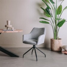 Ortana drehbarer Armlehnstuhl Stuhl 180° Stahl-Grau Industrie Still 2er Set