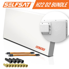 Selfsat H22D2+ 2 TV Teilnehmer SAT Flachantenne FLAT + profi Fensterdurchführung