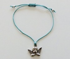 Armband Satinband - Schiebeknoten - NEU - Engel - Weite verstellbar - Grün - NEU