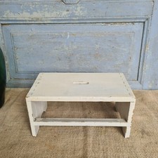 B5289 Schöner, alter Hocker ~ Bauernhocker ~ Schemel ~ Shabby Chic