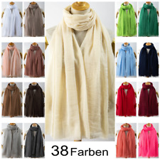Damen Herren Schal Tuch uni Struktur Crinkle Musselin Stola 20% Baumwolle 205