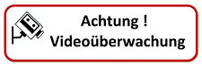 ☆ Aufkleber - Achtung Videoüberwachung - 196x65 Klebeschild Schild (Vorsicht)