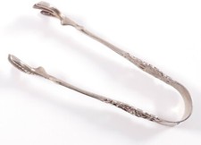 Zuckerzange Zange Silber 800  Greifer in Vogelfußform Schleife Blumen