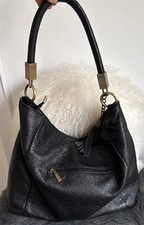 Ledertasche Made In Italy Dickes Echtleder Schwarz Shopper Bag Groß