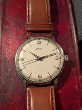 Alpina Vintage Herrenuhr Handaufzug mit Lederarmband .