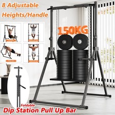 Faltbare Kraftstation mit Klimmzugstange und Dip-Station Kraftturm Power Tower 