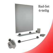 Bad Accessoires Set mit Spiegel Handtuchhalter gerade 6-teilig