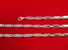 Plättchenkette 5mm breit 42cm bis 100cm nach Wahl versilbert Plattenkette