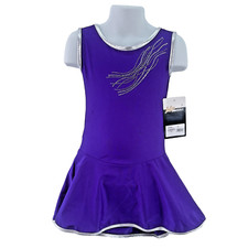 Intermezzo Mädchen ärmelloses Eiskunstlaufkleid Strass Größe 8 Jahre, lila
