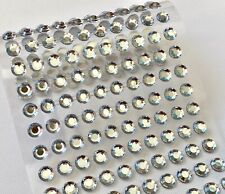 120 Selbstklebende 8mm Schmucksteine Kristalle Strass- Glitzersteine Rund Silber