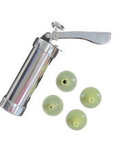 Gebäckpresse Kekspresse Plätzchenpresse Gebäckspritze aus Aluminium 20 Aufsätze