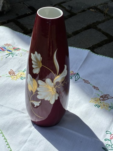 Vase bordeaux handgemalt - vase,