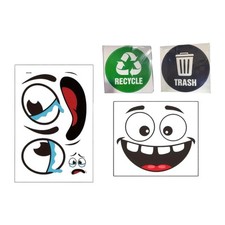 4PCS Müllbehälter Aufkleber