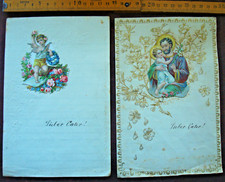 2 Handschriften 1908 “Lieber  Vater !” mit Oblatenbilder