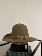 Edler Borsalino Alessandria Hut – Größe 55 – Top-Zustand Olive/Grün