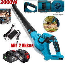 Akku Laubgebläse Laubbläser Gebläse Bläser Mit 2 Akkus &Ladegerät Für Makita 18V