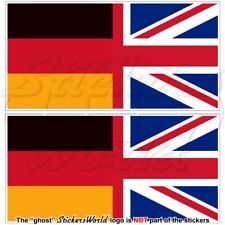DEUTSCHLAND-UK Deutsch-Britisch Union Jack Flagge, 110mm Vinyl Aufkleber x2