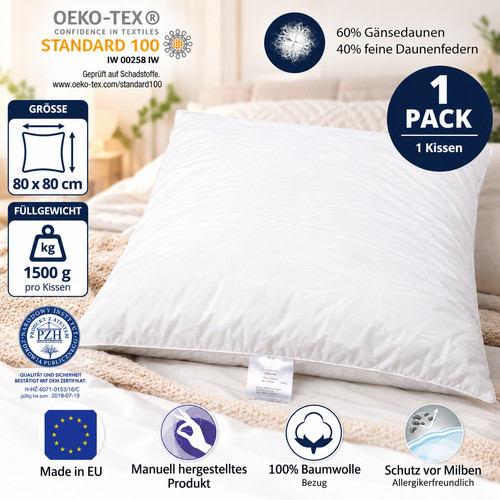 Daunenkissen luxe kopfkissen - luxe,