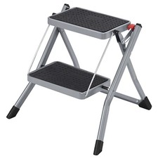 SONGMICS Trittleiter, Leiter mit 2 Stufen, Klapptritt, bis 150 kg, GSL002GY01