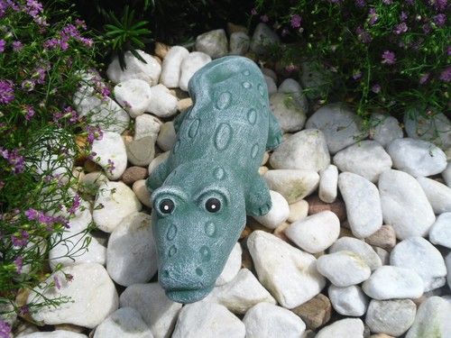 Steinfigur krokodil - steinfigur,