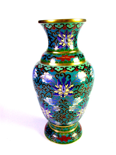 Alte cloisonne vase - cloisonne, china
