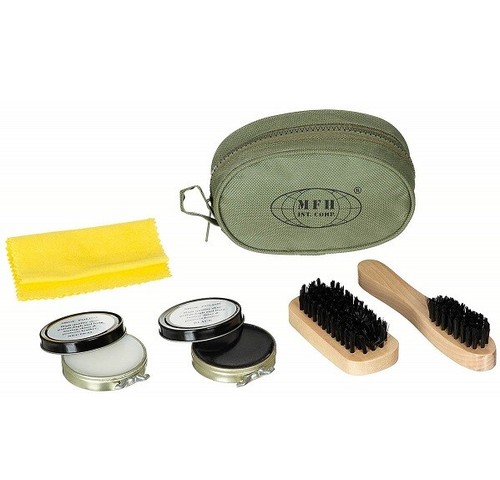 Schuhputzset oliv bürsten - oliv,