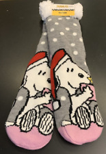 NEU 1 PAAR PEANUTS SNOOPY DAMEN HAUSSOCKEN ABS PLÜSCH HÜTTENSOCKEN 39-42